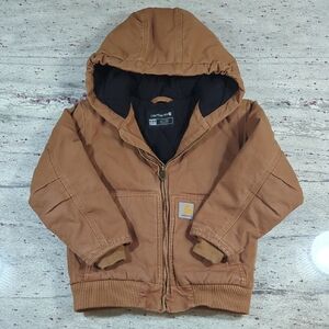 Boys Size XS (6) Carhartt Tan Hooded Jacket